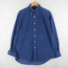 画像1: POLO Ralph Lauren "BLAKE" ロゴ刺繍 コーデュロイ ボタンダウンシャツ M (1)
