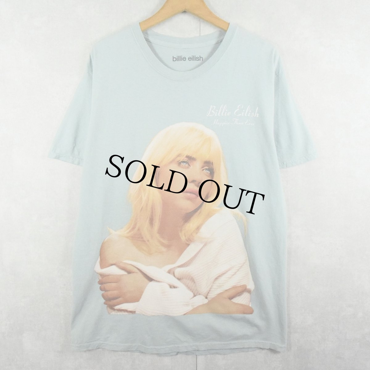 画像1: Billie Eilish "Happier Than Ever" ミュージシャンプリントTシャツ L (1)