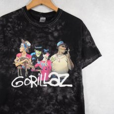 画像1: GORILLAZ ロックバンド タイダイTシャツ BLACK M (1)