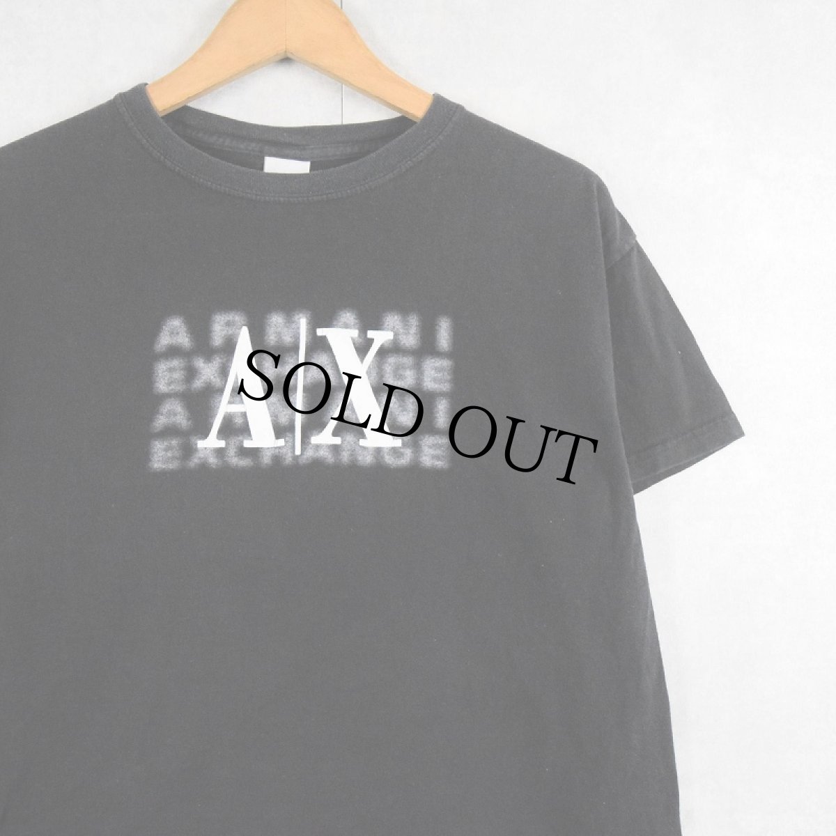 画像1: ARMANI EXCHANGE ロゴプリントTシャツ BLACK S (1)