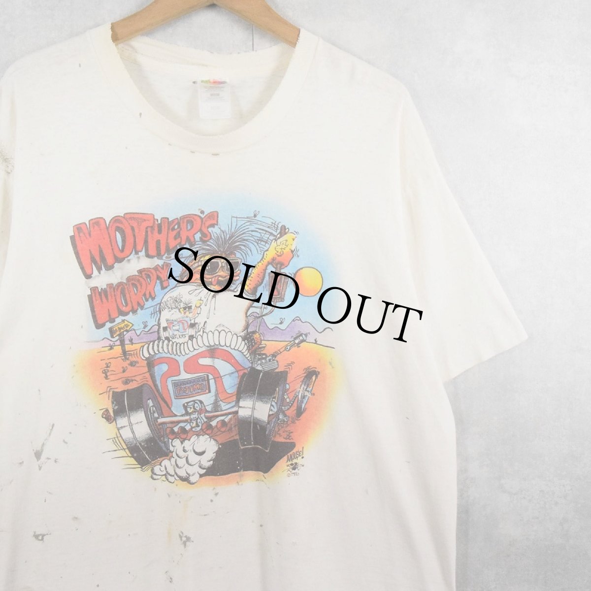 画像1: 90's Stanley Mouse "MORTHER'S WORRY" アートプリントTシャツ M (1)