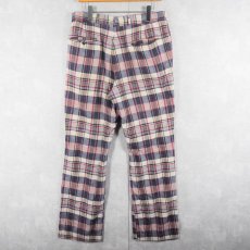 画像2: 70's PIT LOOM MADRAS マドラスチェック柄 スラックス W35 (2)