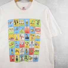 画像1: 90's Ken Brown USA製 "Loteria" アートプリントTシャツ L (1)