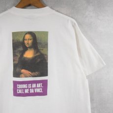 画像1: 90's MEDICODE "Mona Lisa" アートプリント 企業Tシャツ L (1)