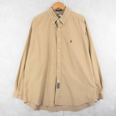 画像1: POLO Ralph Lauren ロゴ刺繍 コーデュロイ ボタンダウンシャツ XL (1)