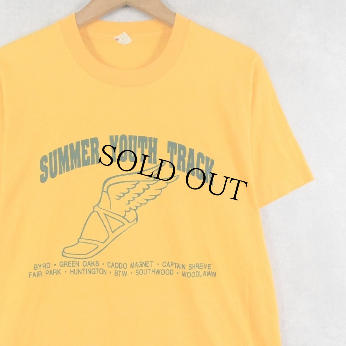 画像1: 80's USA製 "SUMMER YOUTH TRACK" ウイングフットプリントTシャツ L (1)