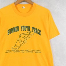 画像1: 80's USA製 "SUMMER YOUTH TRACK" ウイングフットプリントTシャツ L (1)