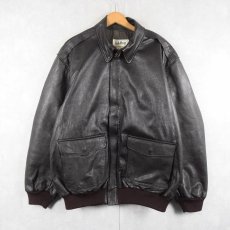 画像1: 70〜80's L.L.Bean A-2 TYPE USA製 フライトレザージャケット BROWN XL TALL (1)