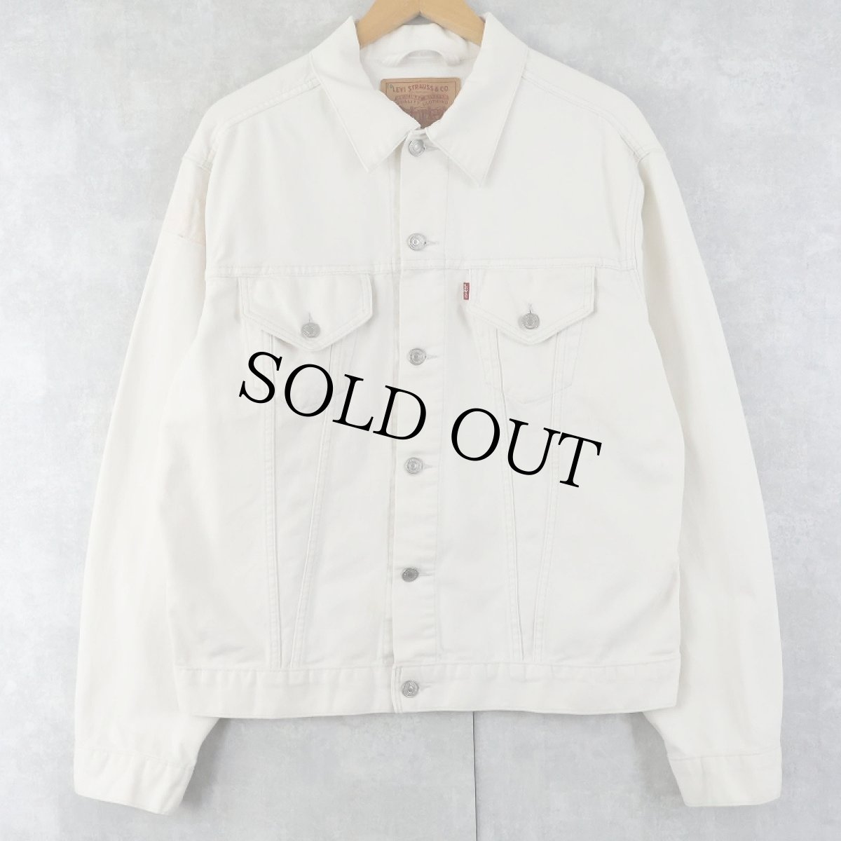 画像1: 2000's Levi's 70515-1105 USA製 ホワイトデニムジャケット L (1)