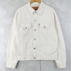 画像1: 2000's Levi's 70515-1105 USA製 ホワイトデニムジャケット L (1)