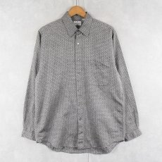 画像1: Neiman-Marcus 総柄 リネン×コットンシャツ M (1)