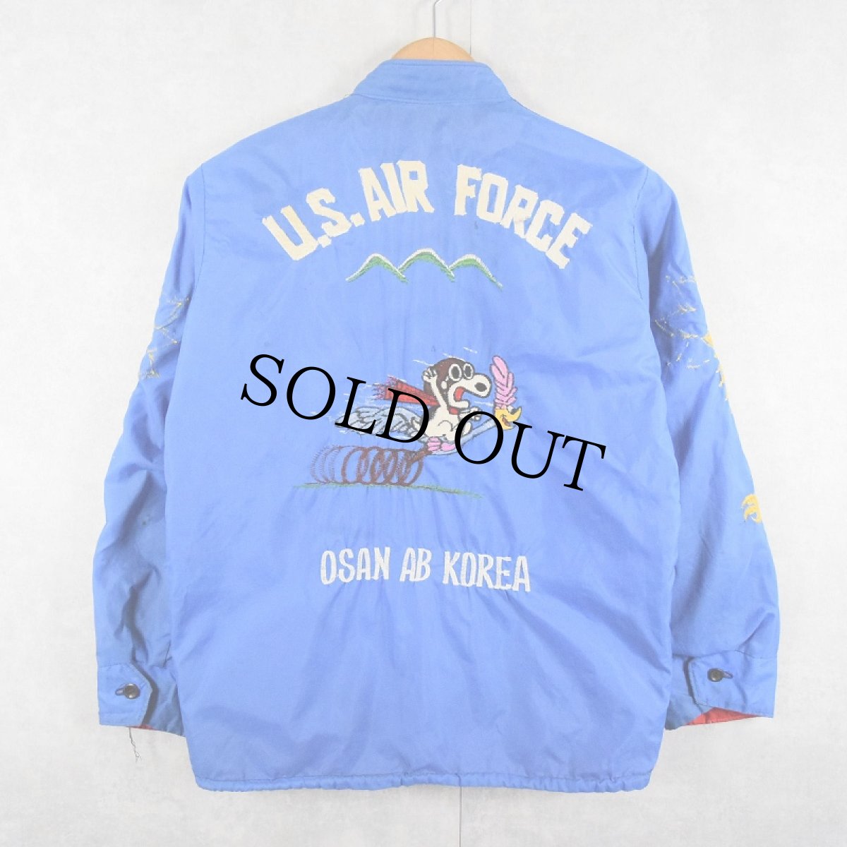 画像1: 60〜70's U.S.AIR FORCE "SNOOPY × Road Runner" リバーシブル ナイロンスーベニアジャケット (1)