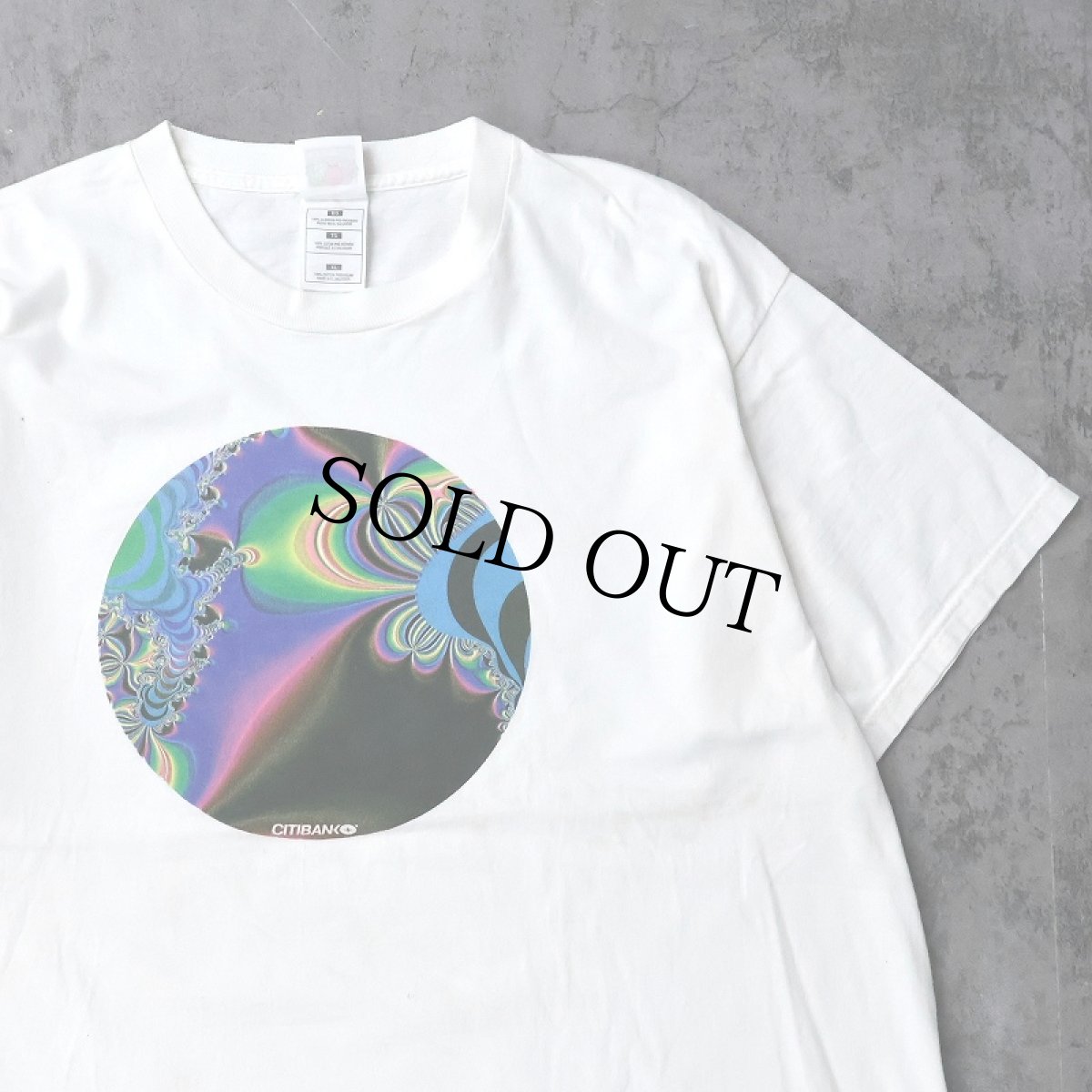 画像1: "CITIBANK" フラクタルアートプリントTシャツ XL (1)