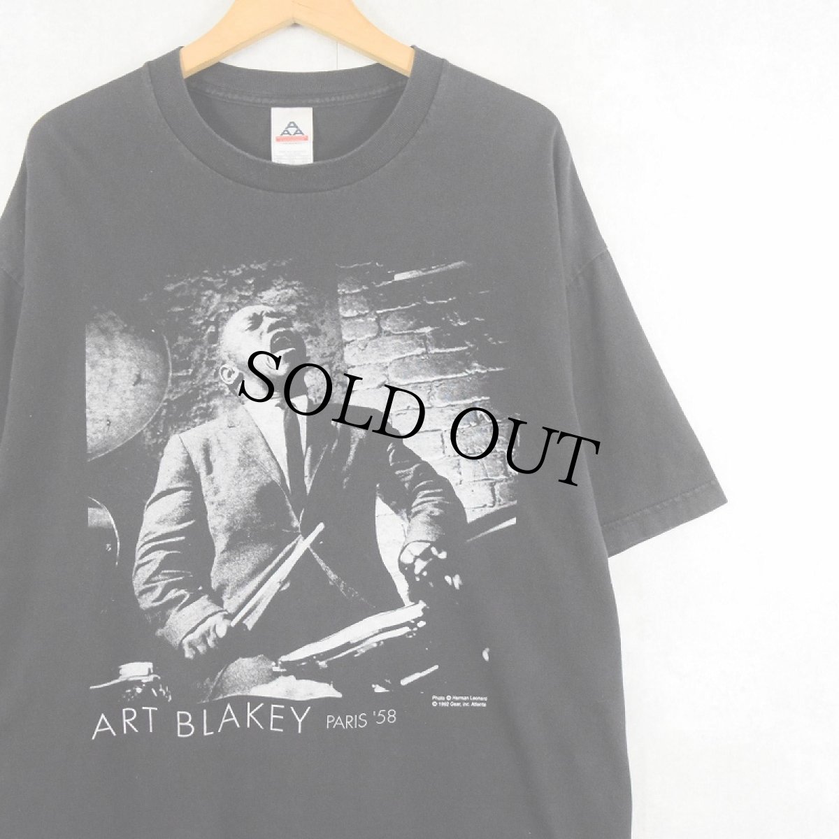 画像1: 90's Gear Inc. Art Blakey ジャズドラマープリントTシャツ BLACK XL (1)