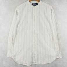 画像1: POLO Ralph Lauren "BRENARD" ストライプ柄 バンドカラーシャツ M (1)