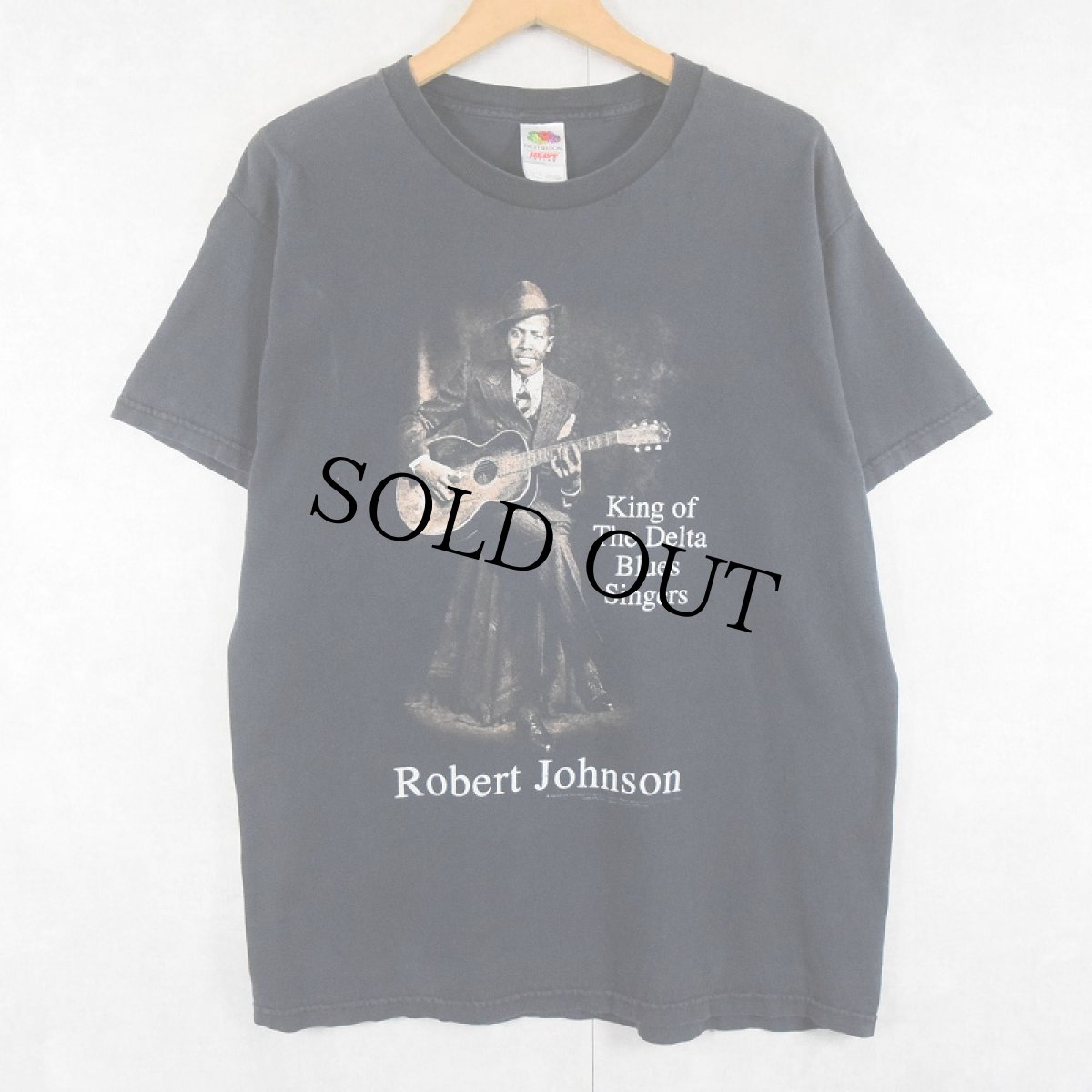 画像1: Robert Johnson "King of the Delta Blues Singers" ミュージシャンアルバムTシャツ L (1)