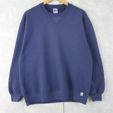画像1: 90's RUSSELL ATHLETIC USA製 無地スウェット NAVY L (1)