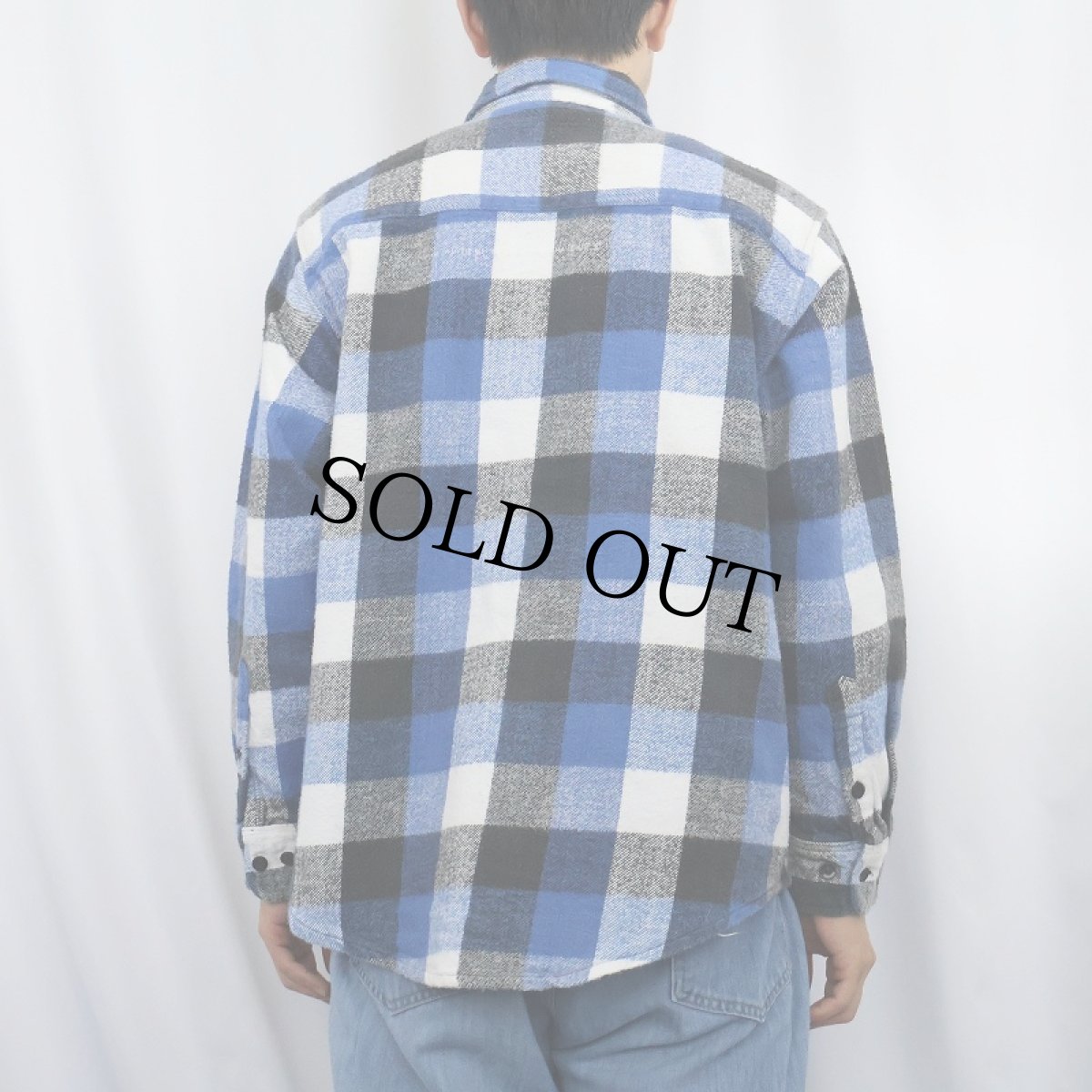 画像3: 90's FIVE BROTHERS ブロックチェック柄 ネルシャツ L (3)