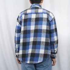 画像3: 90's FIVE BROTHERS ブロックチェック柄 ネルシャツ L (3)