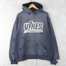 画像1: 90's〜 RUSSELL ATHLETIC "VIKES" スウェットフーディー NAVY L (1)