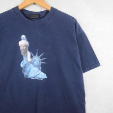 画像1: Serial Killer "…AND JUSTICE FOR ALL" ビン・ラディン 風刺画プリントTシャツ NAVY L (1)