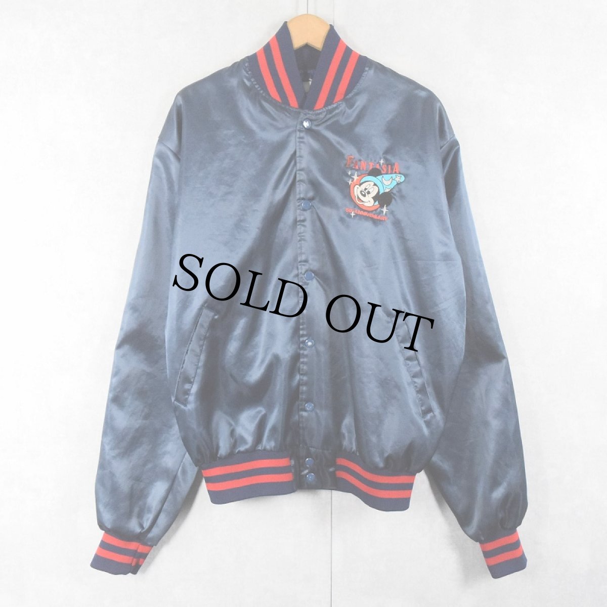 画像2: 90's Disney USA製 "FANTASIA 50th ANNIVERSARY" 刺繍サテンスタジャン XL (2)