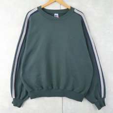 画像1: 90's RUSSELL ATHLETIC USA製 ラインデザイン 無地スウェット XL (1)