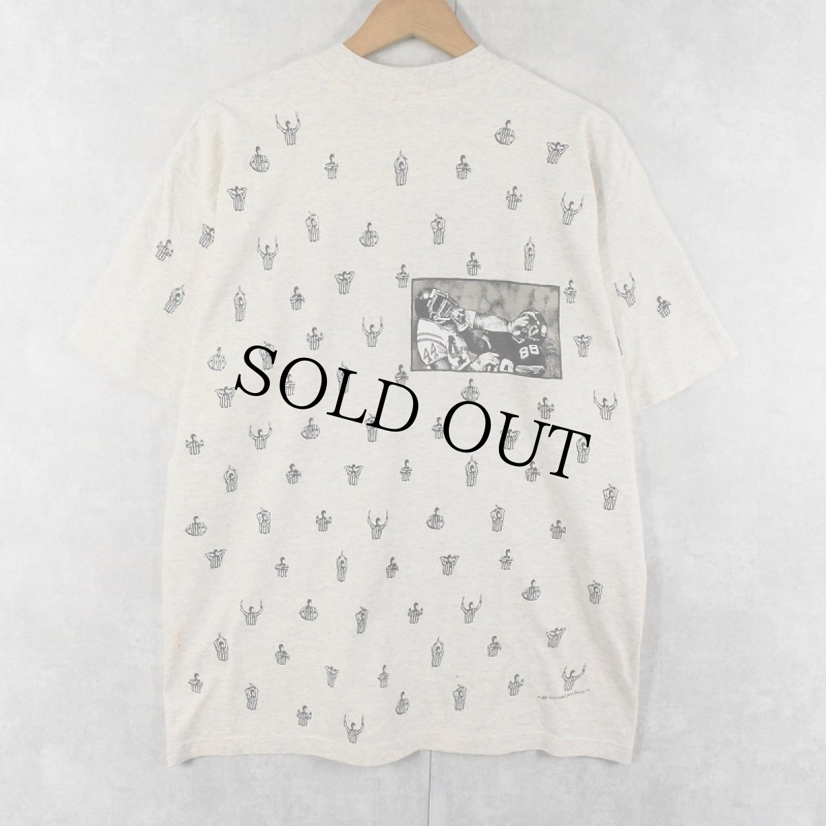 画像2: 90's rel-e-vant products USA製 レフェリー柄 マルチプリントTシャツ L (2)