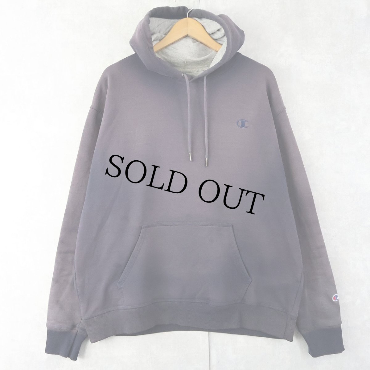 画像1: Champion 目付きスウェットフーディー NAVY XL (1)