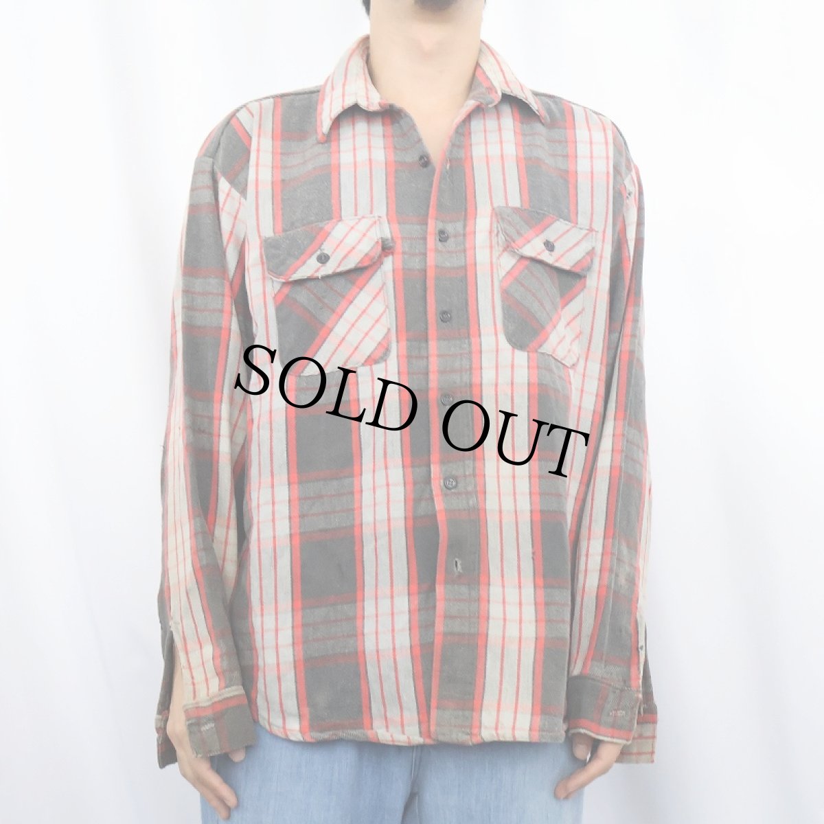 画像2: 70〜80's FIVE BROTHERS USA製 チェック柄 ヘビーネルシャツ XL (2)