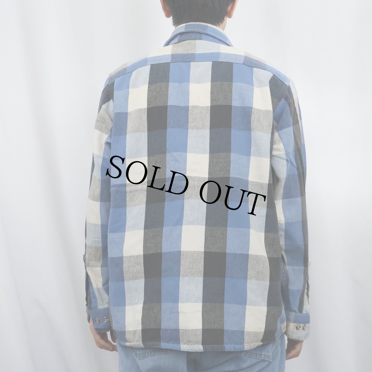 画像3: 90's FIVE BROTHERS ブロックチェック柄 ヘビーネルシャツ L (3)