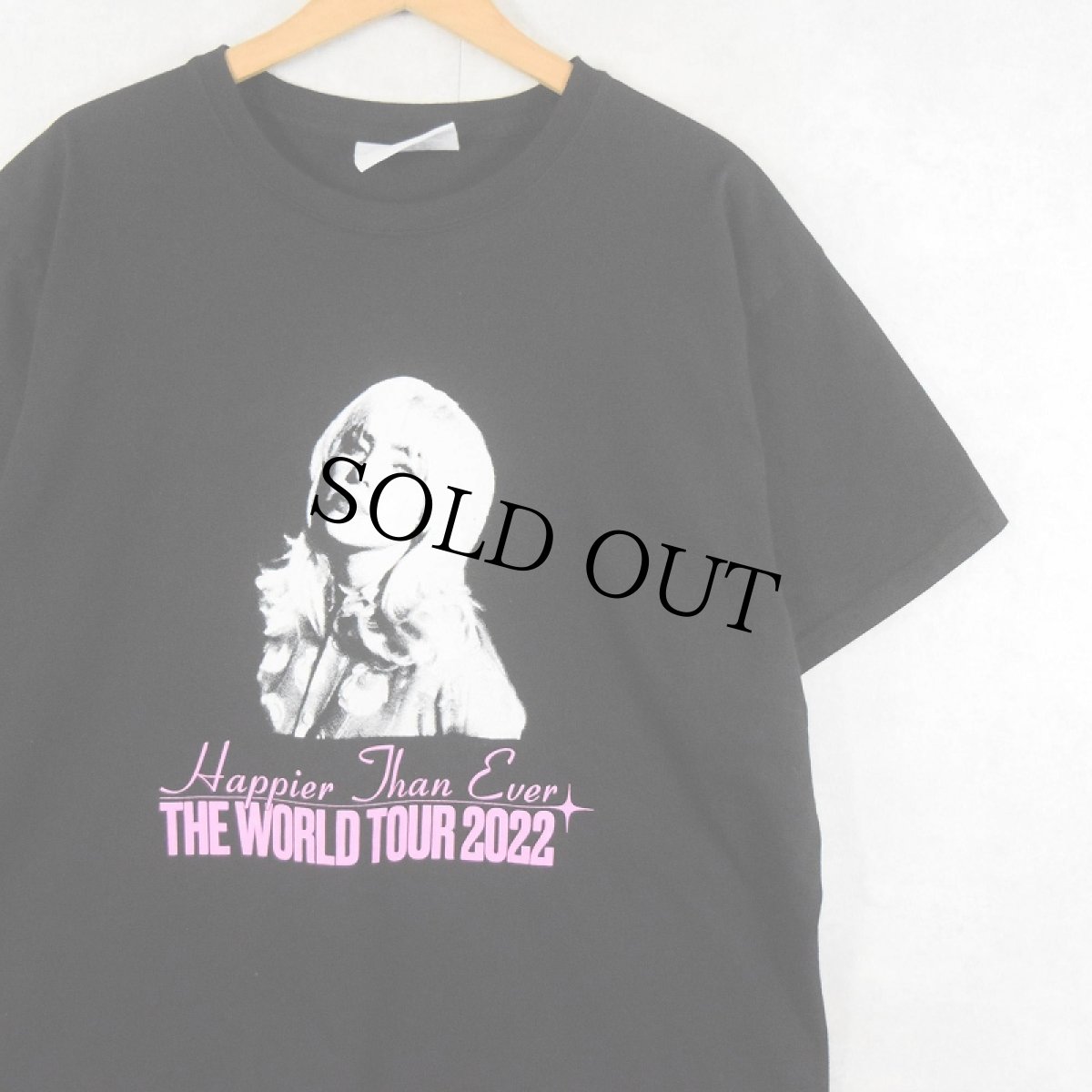 画像1: Billie Eilish "Happier Than Ever THE WORLD TOUR 2022" ミュージシャンツアーTシャツ BLACK L (1)