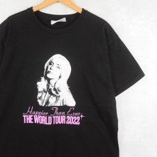 画像1: Billie Eilish "Happier Than Ever THE WORLD TOUR 2022" ミュージシャンツアーTシャツ BLACK L (1)