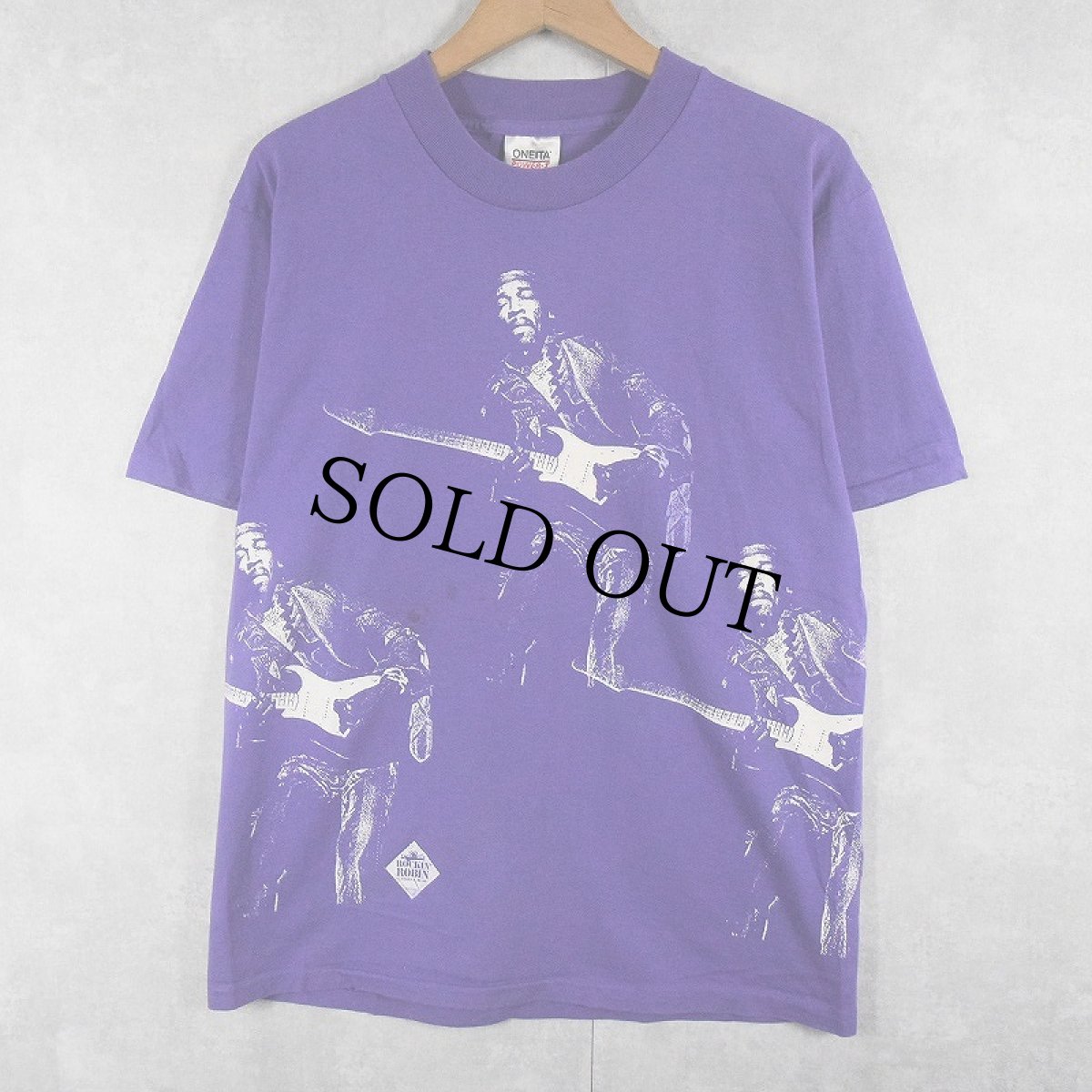 画像1: 90's Jimi Hendrix USA製 ミュージシャン 試し刷りTシャツ L (1)