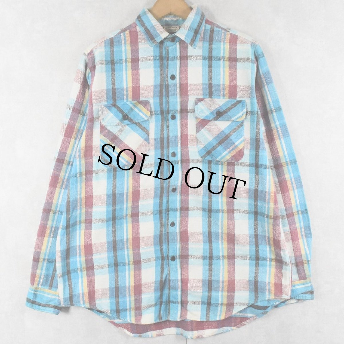 画像1: 90's FIVE BROTHER USA製 チェック柄 ヘビーネルシャツ M (1)