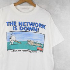 画像1: 90's〜 Dilbert "THE NETWORK IS DOWN!" シュールイラストプリントTシャツ (1)