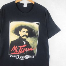 画像1: 2000's Emiliano Zapata 革命家プリントTシャツ BLACK L (1)