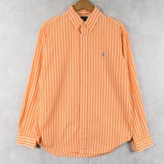 画像1: Ralph Lauren "CLASSIC FIT" ストライプ柄 ボタンダウンコットンシャツ 15 1/2 (1)