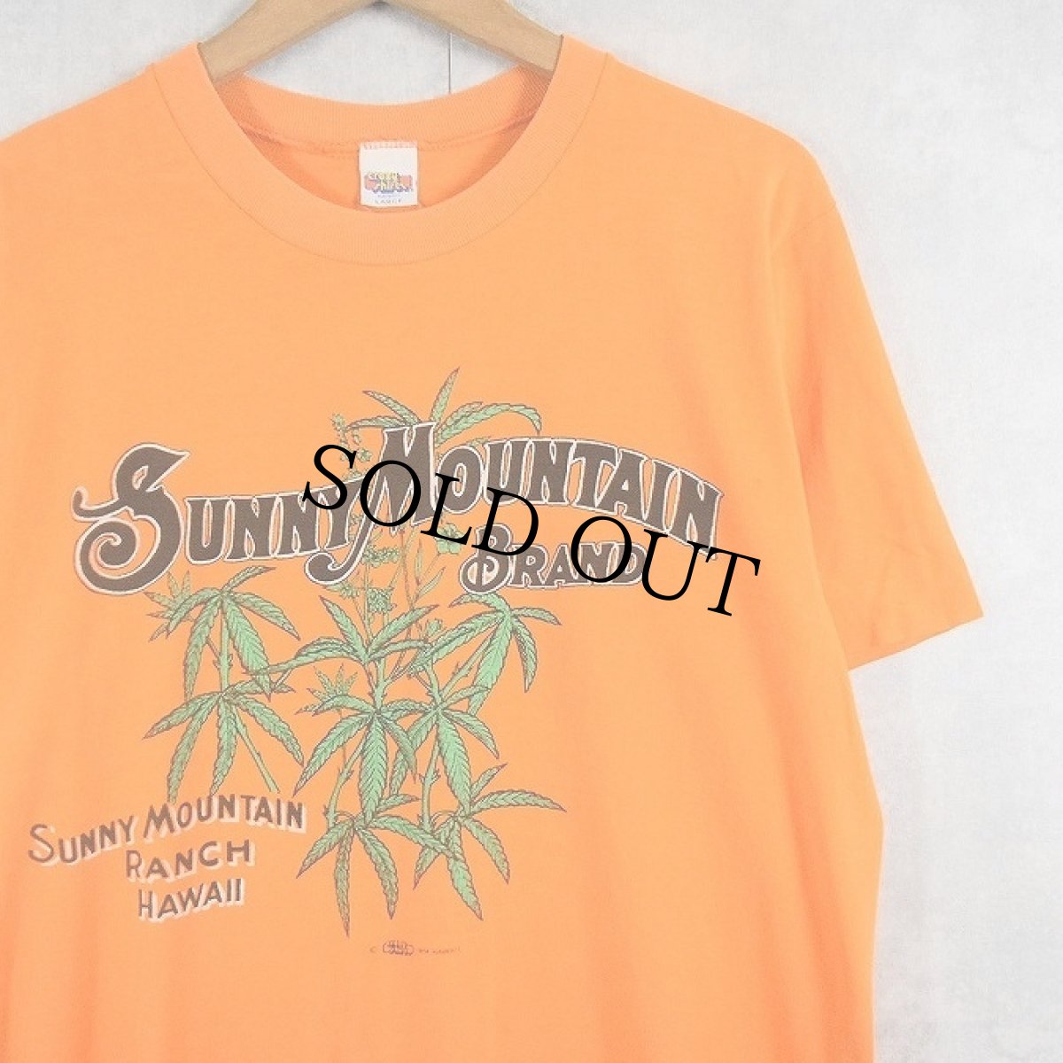 画像1: 80's "SUNNY MOUNTAIN BRAND" ガンジャプリントTシャツ L (1)