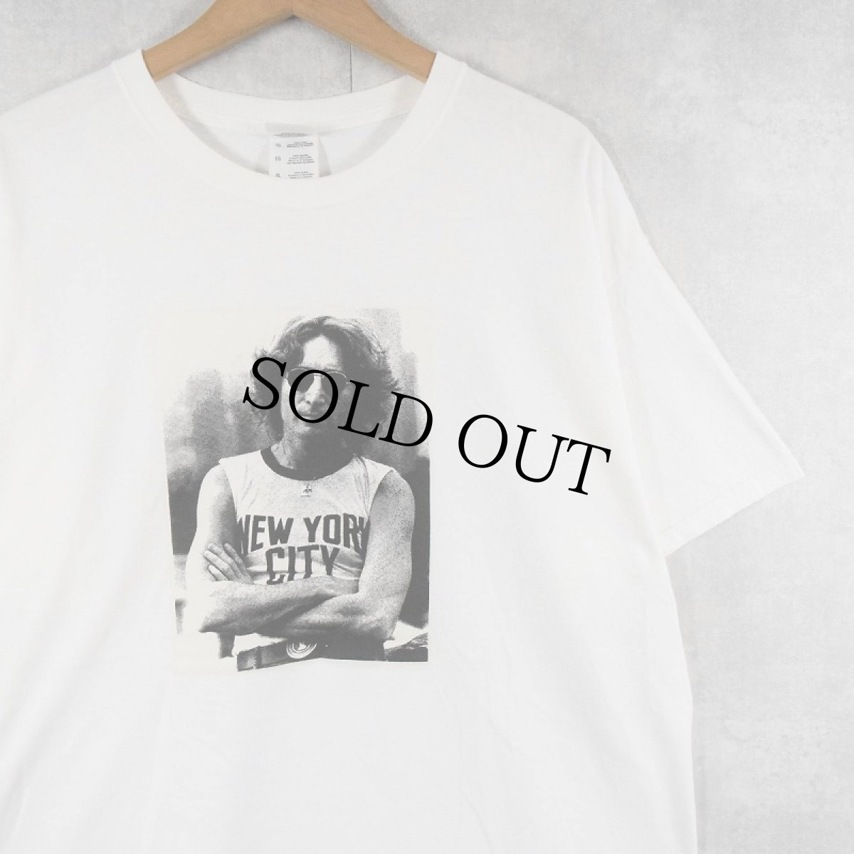 画像1: 2000's JOHN LENNON "NEW YORK CITY" ミュージシャンプリントTシャツ XL (1)