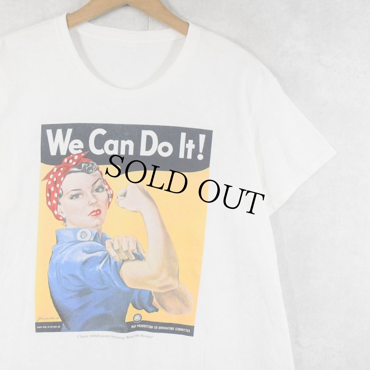 画像1: "We Can Do It!" 第二次世界大戦 ポスタープリントTシャツ (1)