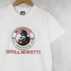 画像1: 90's BIRRA MORETTI USA製 イタリアンビールメーカープリントTシャツ L (1)