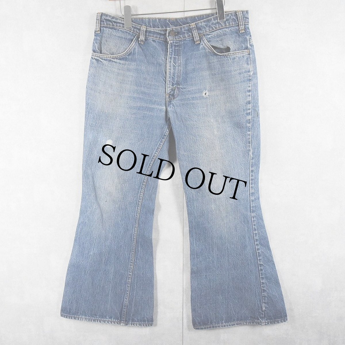 画像4: 70's Levi's 684-0217 オレンジタブ ベルボトム デニムパンツ W35 (4)