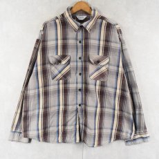 画像1: 80's FIVE BROTHER USA製 チェック柄 ヘビーネルシャツ 3XL (1)