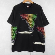 画像1: 90's USA製 "Legalize It." フロッキープリント ガンジャTシャツ BLACK XL (1)
