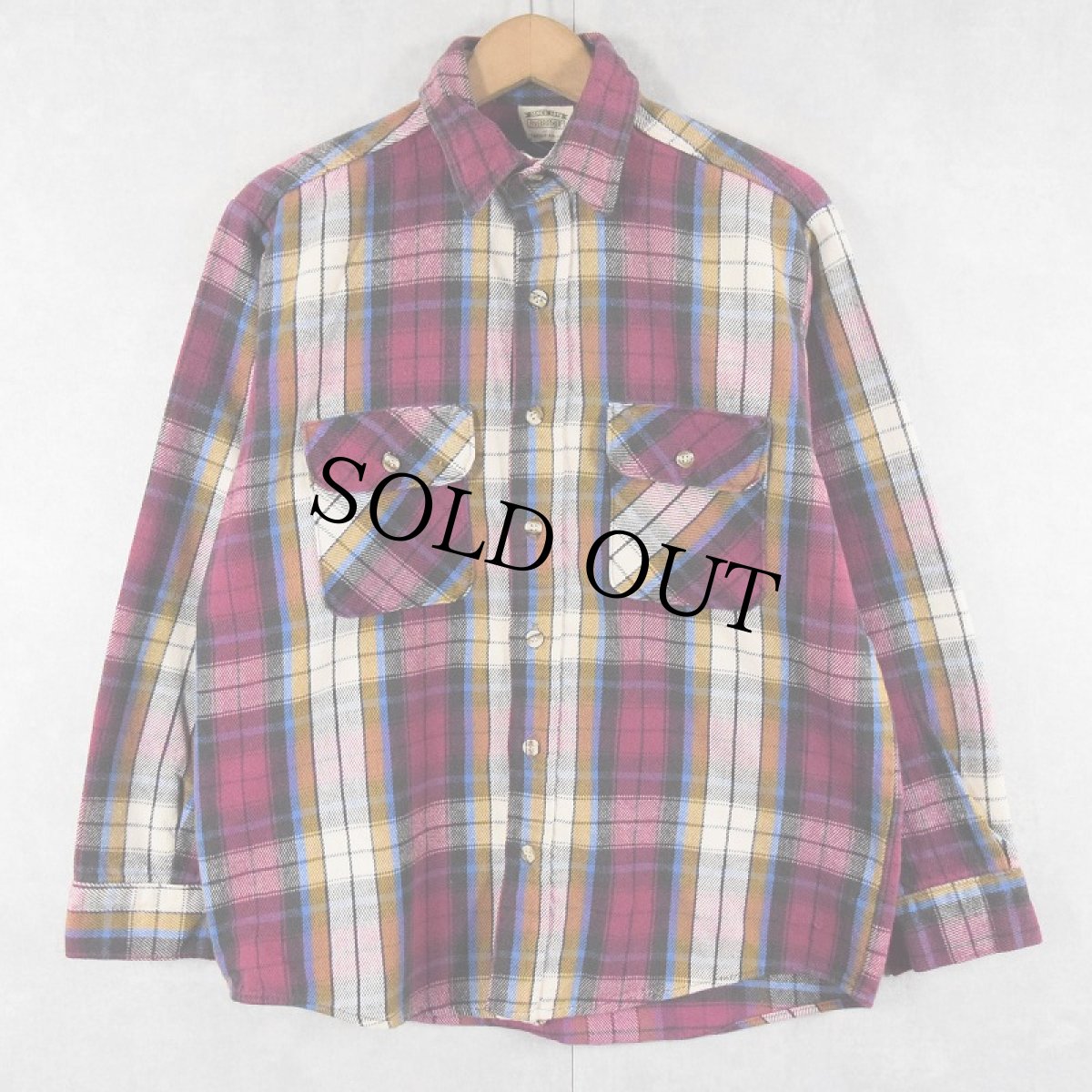 画像1: 90's FIVE BROTHER USA製 チェック柄 ヘビーネルシャツ M (1)