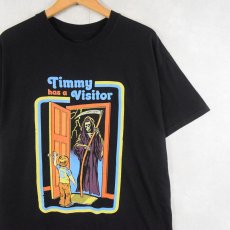 画像1: Steven Rhodes "Timmy has a Visitor" イラストプリントTシャツ BLACK L (1)