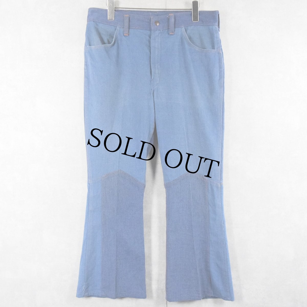 画像3: 70's〜 BIG YANK 切り替えデザイン モールスキン フレアパンツ W33 (3)