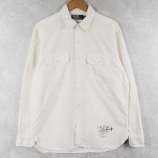 画像1: 90〜2000's POLO Ralph Lauren チンスト/マチ付き コットンシャツ M (1)