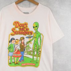 画像1: Steven Rhodes "Don't Talk to Strangers" イラストプリントTシャツ L (1)